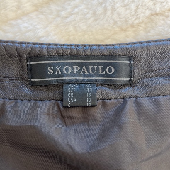 Brown São Paulo Lambskin Skirt - Picture 3 of 7